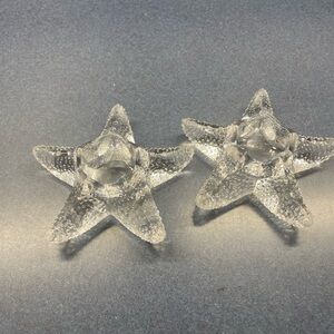 Glass star fish tea light holder